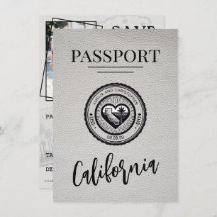 White California Passport Bewaar de datum Save The Date