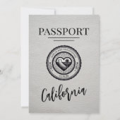White California Passport Wedding Kaart (Achterkant)