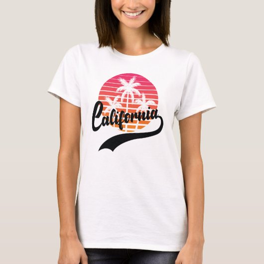 White California Retro Sunset Women's T-Shirt (Voorkant)