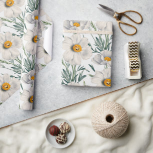 White California Tree Poppy Flowers Patroon Cadeaupapier