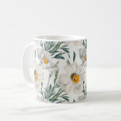White California Tree Poppy Flowers Patroon Koffiemok (Voorkant links)