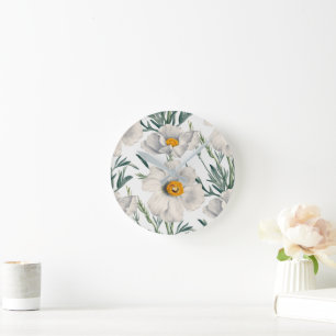 White California Tree Poppy Flowers Patroon Ronde Klok