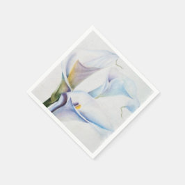 WHITE CALLA LELIES PAPIEREN SERVETTEN