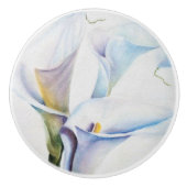 WHITE CALLA LIES CERAMIC KNOB KERAMISCHE KNOP (Voorkant)
