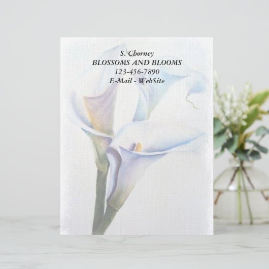 WHITE CALLA LIES  LETTERHEAD PERSOONLIJK BRIEFHOOFD (Staand voorkant)