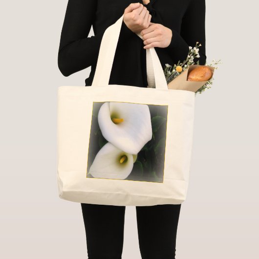 White Calla Lilies Canvas Grocery Tas (Voorkant (product))