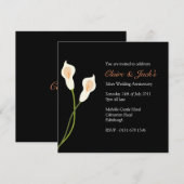 White Calla Lilies Jubileum Party - zwart Kaart (Voorkant / Achterkant)