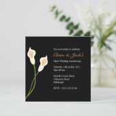 White Calla Lilies Jubileum Party - zwart Kaart (Staand voorkant)