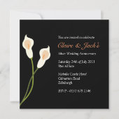 White Calla Lilies Jubileum Party - zwart Kaart (Voorkant)