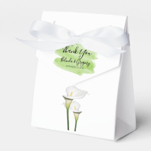 White Calla Lilies Waterverf Wedding Bedankdoosjes
