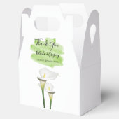 White Calla Lilies Waterverf Wedding Bedankdoosjes (Geopend)