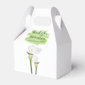 White Calla Lilies Waterverf Wedding Bedankdoosjes (Voorkant Zijde)