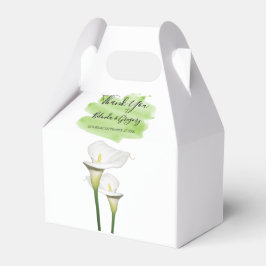 White Calla Lilies Waterverf Wedding Bedankdoosjes