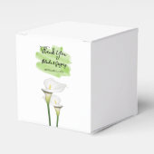 White Calla Lilies Waterverf Wedding Bedankdoosjes (Voorkant Zijde)