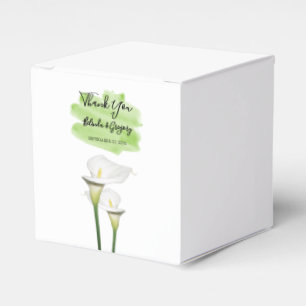 White Calla Lilies Waterverf Wedding Bedankdoosjes
