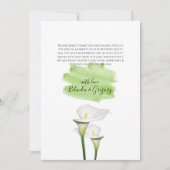 White Calla Lilies Waterverf Wedding Bedankkaart (Voorkant)