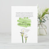 White Calla Lilies Waterverf Wedding Bedankkaart (Staand voorkant)