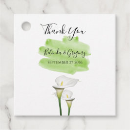 White Calla Lilies Waterverf Wedding Gift Bedankjes Labels