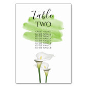 White Calla Lilies Waterverf Wedding Guest Names Kaart (Achterkant)