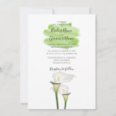 White Calla Lilies Waterverf Wedding Invitations Kaart (Voorkant)