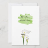 White Calla Lilies Waterverf Wedding Invitations Kaart (Achterkant)