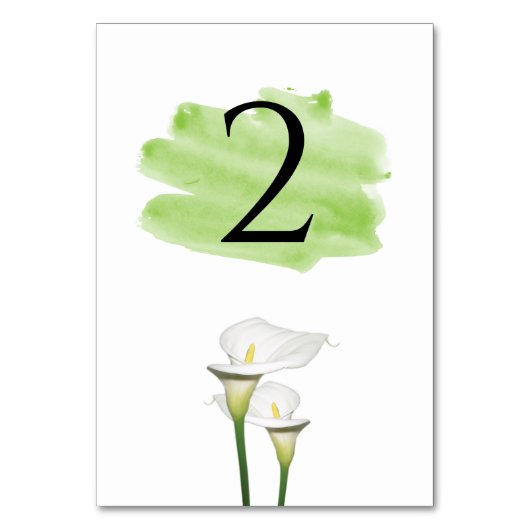 White Calla Lilies Waterverf Wedding Kaart (Voorkant)