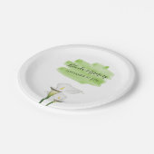 White Calla Lilies Waterverf Wedding Papieren Bordje (Gekanteld)