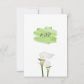 White Calla Lilies Waterverf Wedding RSVP-kaarten RSVP Kaartje (Achterkant)