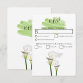 White Calla Lilies Waterverf Wedding RSVP-kaarten RSVP Kaartje (Voorkant / Achterkant)