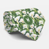 White Calla Lillies Floral Stropdas (Opgerold)