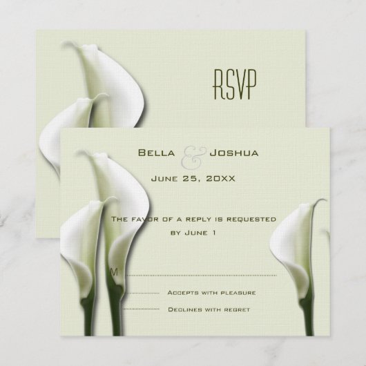 White Calla Lillies RSVP (Voorkant / Achterkant)