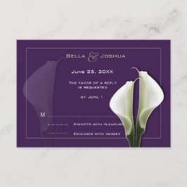 White Calla Lillies RSVP op Paarse Kaartje