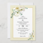 White Calla Lily and Greenery Eucalyptus Wedding Kaart (Voorkant)