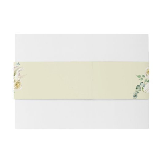 White Calla Lily and Greenery Eucalyptus Wedding Uitnodigingen Wikkel (Achterkant Voorbeeld)