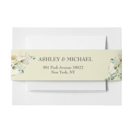 White Calla Lily and Greenery Eucalyptus Wedding Uitnodigingen Wikkel