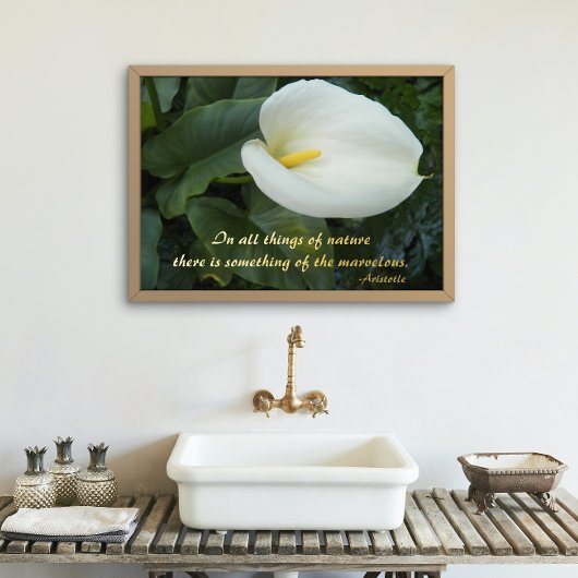 White Calla Lily Aristoteles Filosofisch citaat Folie Afdrukken