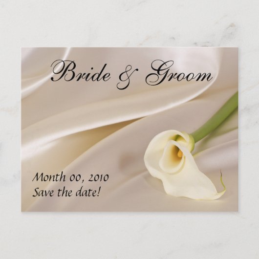 White Calla Lily - Bewaar de datum Aankondigingskaart (Voorkant)