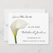 White Calla Lily bewaart de datumkaarten Save The Date (Voorkant)