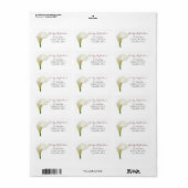 White Calla Lily Custom Adres Etiket (Full Sheet)