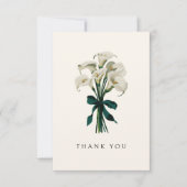 White Calla Lily Elegant Wedding Bridal Shower Bedankkaart (Voorkant)