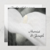 White Calla Lily Elegant Wedding Invitation Kaart (Voorkant / Achterkant)