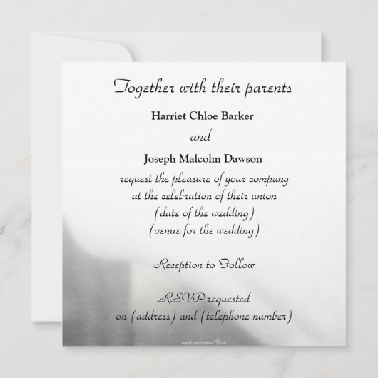 White Calla Lily Elegant Wedding Invitation Kaart (Achterkant)