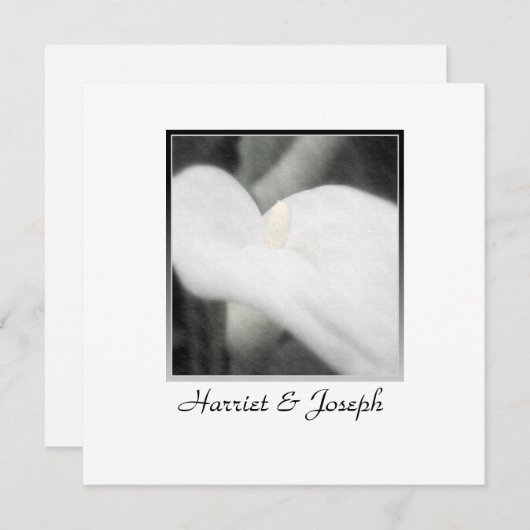 White Calla Lily Elegant Wedding Save the Date (Voorkant / Achterkant)