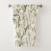 White Calla Lily Floral Joy Bad Handdoek (Insitu)