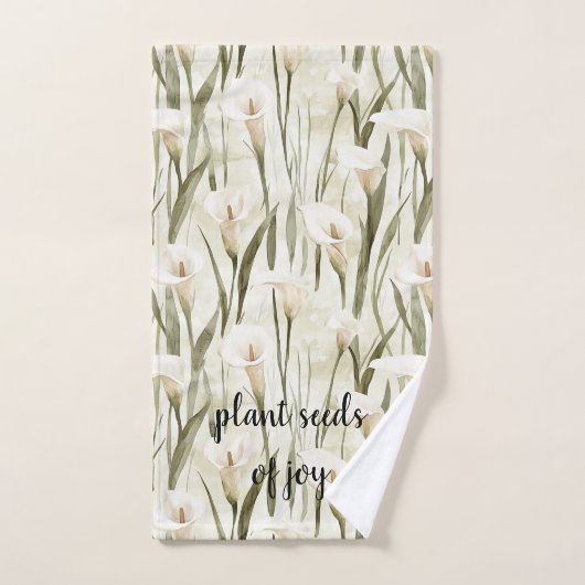 White Calla Lily Floral Joy Bad Handdoek (Handdoek)