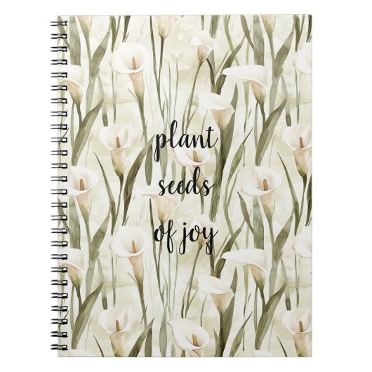 White Calla Lily Floral Joy Notitieboek (Voorkant)