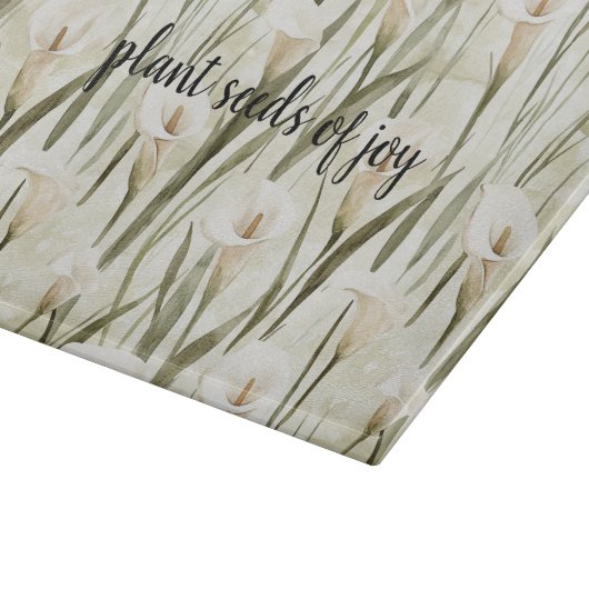 White Calla Lily Floral Joy Snijplank (Hoek)