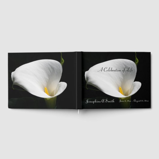 White Calla Lily Floral Memorial Service Gastenboek (Volledig)