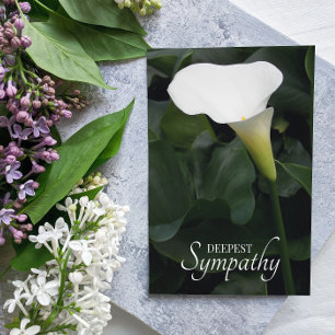 White Calla Lily Floral Sympathie Kaart