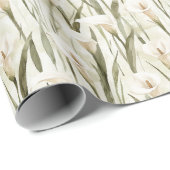 White Calla Lily Floral Vrijgezellenfeest Cadeaupapier (Rol Hoek)